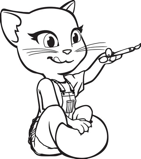 Talking Angela Talking Tom And Friends Coloring Book Cat Coloring