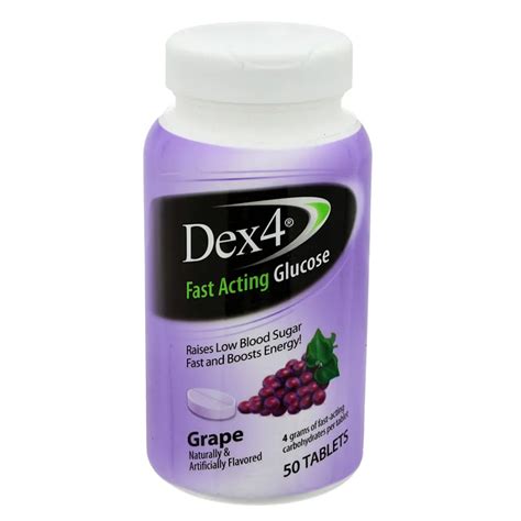 Dex 4 Fast Acting Glucose Grape Tablets Shop Insulin And Glucose At H E B