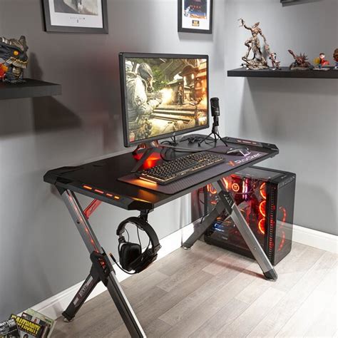 X Rocker Nation Lynx Led Gaming Computer Desk And Reviews