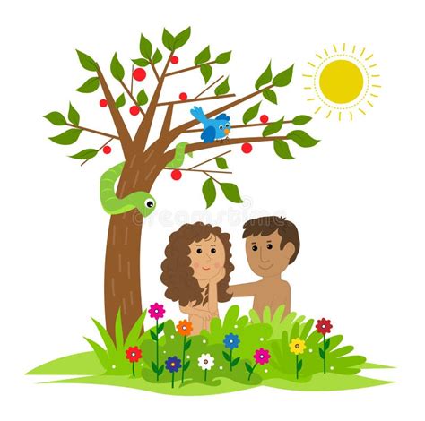 Adam And Eve Stock Vector Illustration Of Love Tree 83440847