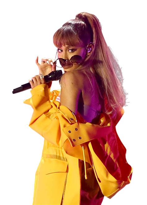 Ariana Grande In Yellow Dress On Stage Png Image Purepng Free