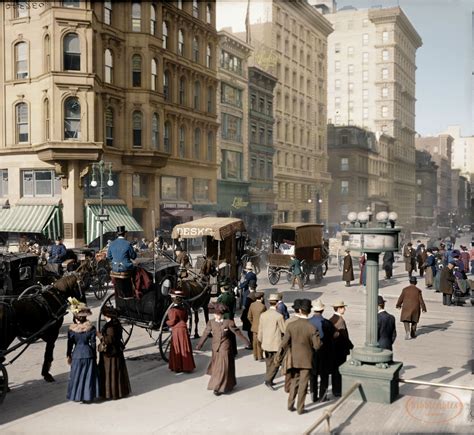 new york city 1905 colorized by me imgur new york street new york city nyc street old