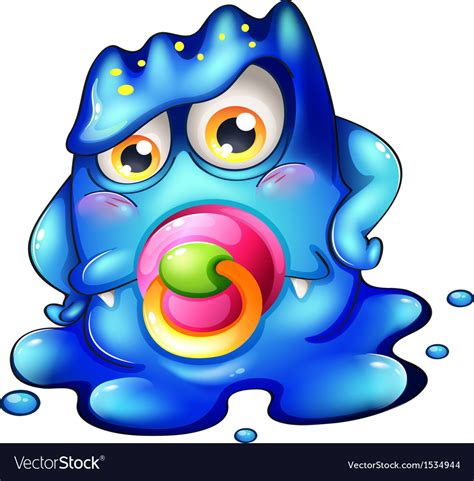 A Blue Baby Monster Royalty Free Vector Image Vectorstock
