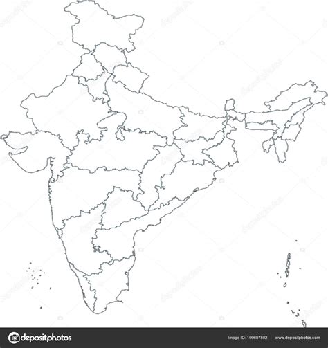 Blank Outline Map Of India