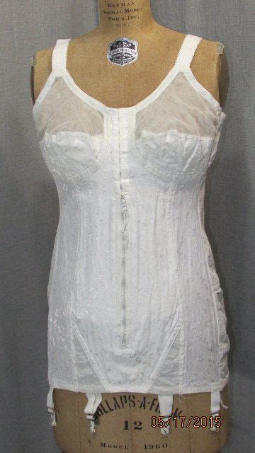 vintage 1950s full body corset girdle rengo 4464 white etsy full body corset women girdle