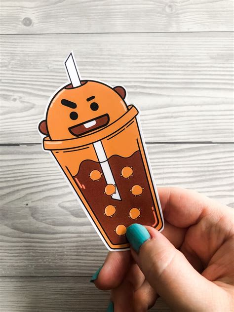 Bt21 Bts Boba Tea Vinyl Stickers Bts Stickers Stickers For Etsy