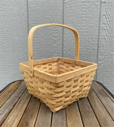 Natural Chipwood Basket With Handle Northwest Crafts And Decor Llc