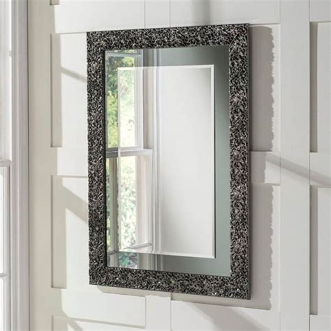 Bubbled Grey Laca Rectangular Wall Mirror Homesdirect365