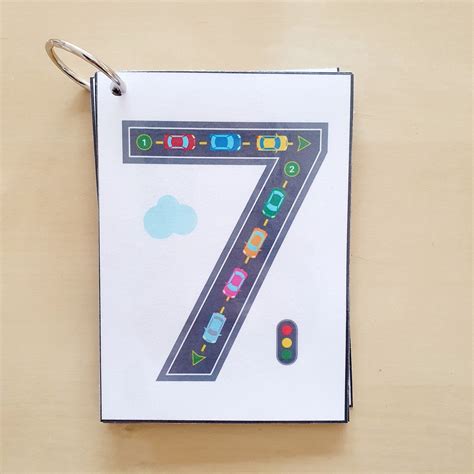 Number Tracing Flashcards Learn Numbers With Cars And Roads Etsy Aria Art