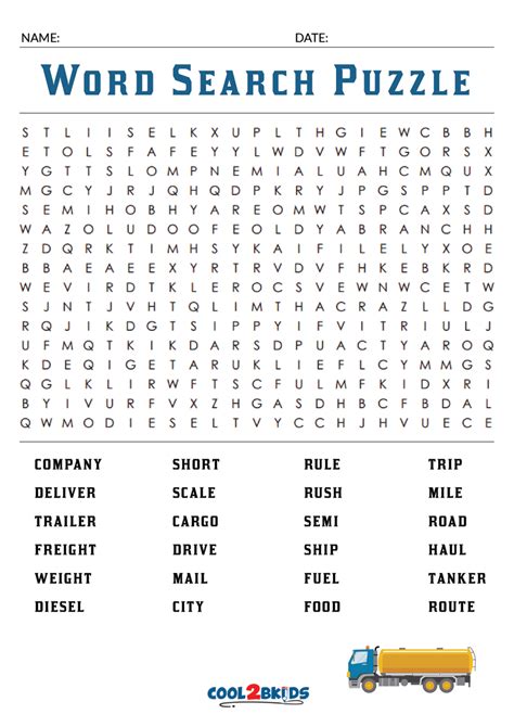 Full Page Free Printable Extra Large Print Word Search