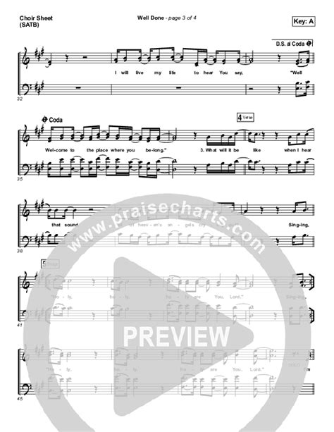 Well Done Sheet Music Pdf The Afters Praisecharts