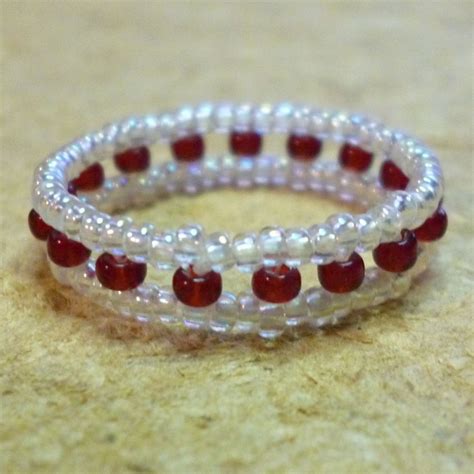 Simple Stylish Seed Beaded Ring By Beadaches On Etsy 800 Beaded Rings Beaded Jewelry