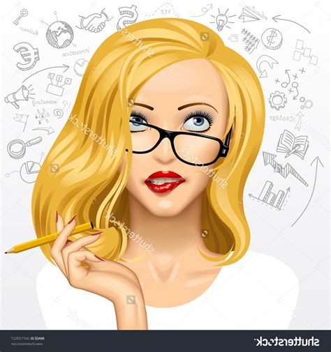 Girl Blond Hair Blue Eyes And Glasses Clipart 20 Free