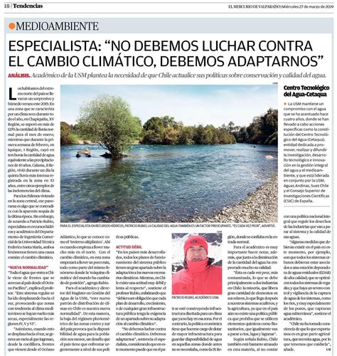 Entrevista Al Dr Patricio Rubio Sobre Cambio Climático Usm Water
