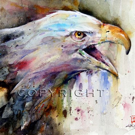 Bald Eagle Painting Watercolor Print By Dean Crouser Etsy Eagle