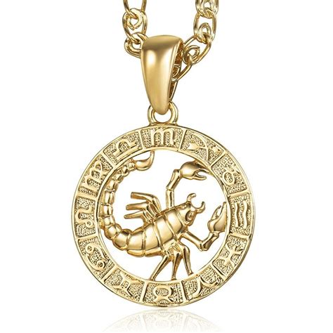 12 Horoscope Zodiac Sign Charm Snake Link Chain Necklace Scorpio