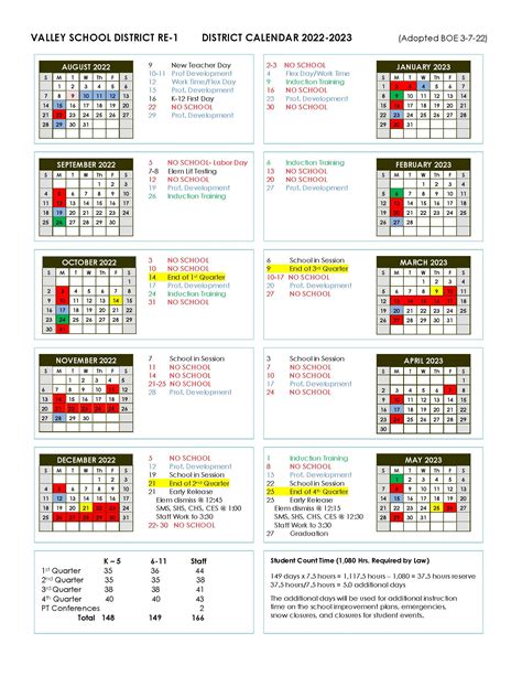 Valley School District Re 1 Calendar 2022 And 2023