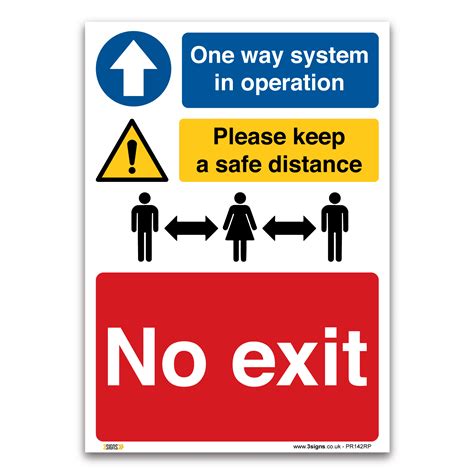 Exit Only One Way System In Operation Sign Virus Safety Sign