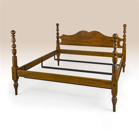 Post 1950 156308 Cherry Wood Full Size Bell And Cannonball Bed Early