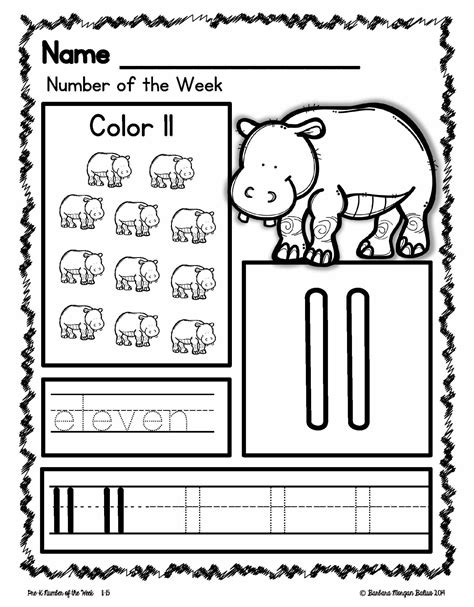 Pre Kindergarten Math Numbers 11 15 Number Of The Week Zoo Theme
