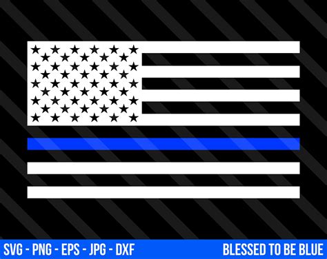 Blue Lives Matter Flag Svg Vector Png Eps  Dxf Thin Blue Etsy
