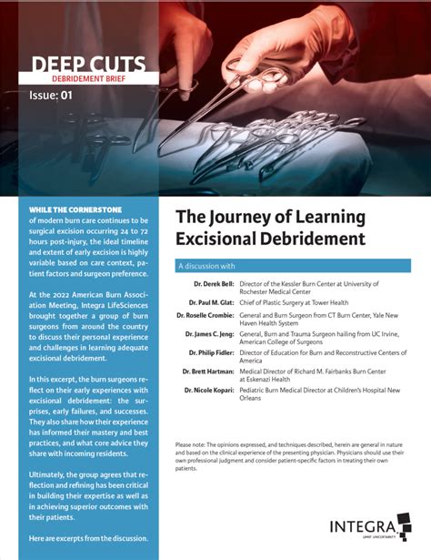 The Journey Of Learning Excisional Debridement Integra Lifesciences