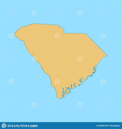 Karte Des South Carolina Vektor Abbildung Illustration Von Abbildung