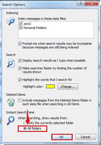 How To Search All Folders By Default Instead Of Current Folder In Outlook