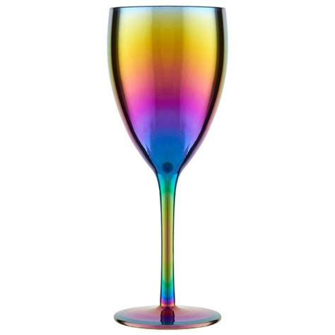 Slick Iridescent Wine Glasses Set Of 4 Red Candy Colored Wine Glasses Wine Glass Set