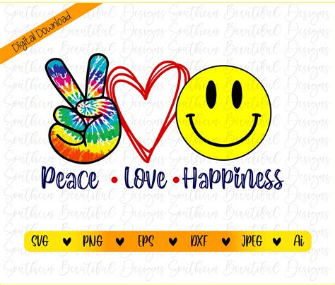 peace love happiness descarga digital svg cut file etsy españa