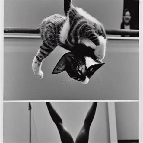 35mm Kodak Photos Of Beautiful Cats Doing Gymnastics Stable Diffusion