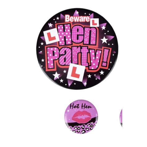 Hens Party Badge Set Hot Hen And Hen Party