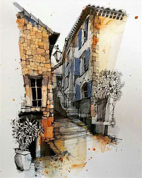 Pin By Pauline Mcmillen On Urban Art Art Inspiration Watercolor Architecture Architecture