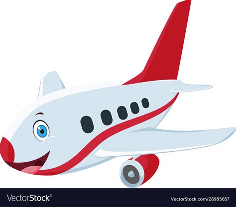 Cute Airplane Cartoon Design Royalty Free Vector Image