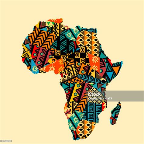 Africa Map With Ethnic Motifs Pattern Stock Illustration Download