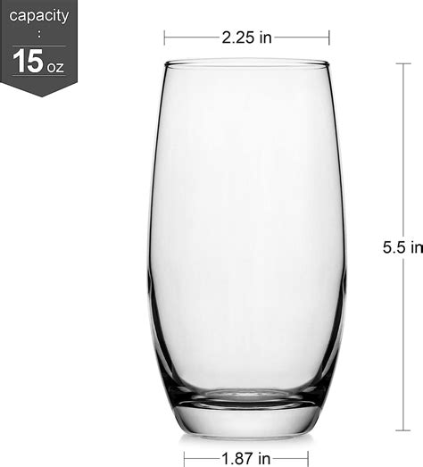 buy luxu premium highball glasses set of 4 15 oz tall drinking glasses bar glass cups lead
