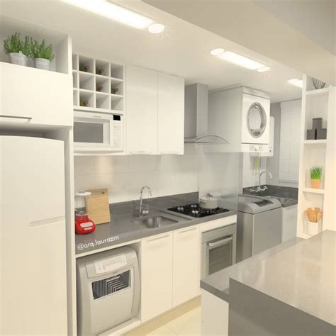 Cozinha e área de serviço dividem um ambiente que requer o bom aproveitamento e funcionalidade