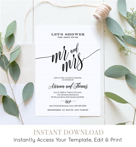 couples shower invitation printable wedding shower invite etsy canada