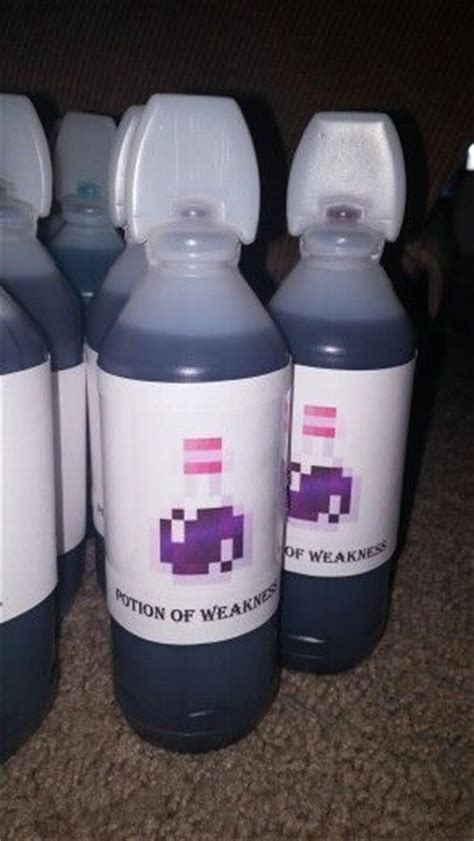 There are two types of a potion of weakness, 1:30 (which lasts one minute and 30 seconds) and 4:00 (which lasts 4 minutes). Potion of Weakness: Minecraft potion drinks (grape juice ...