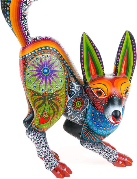 Fox Oaxacan Alebrije Wood Carving Mexican Folk Art Sculpture Mexican