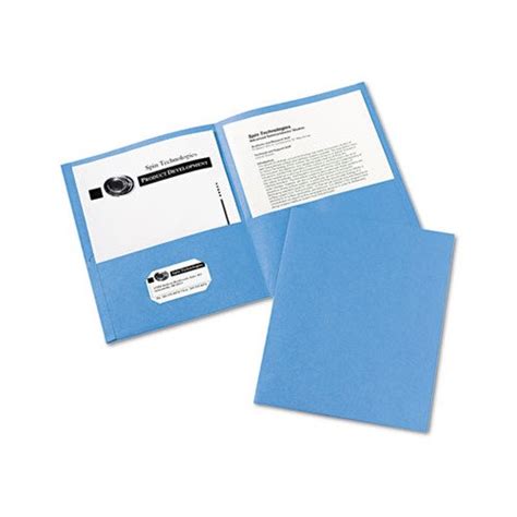 Two Pocket Folder 40 Sheet Capacity Light Blue 25box
