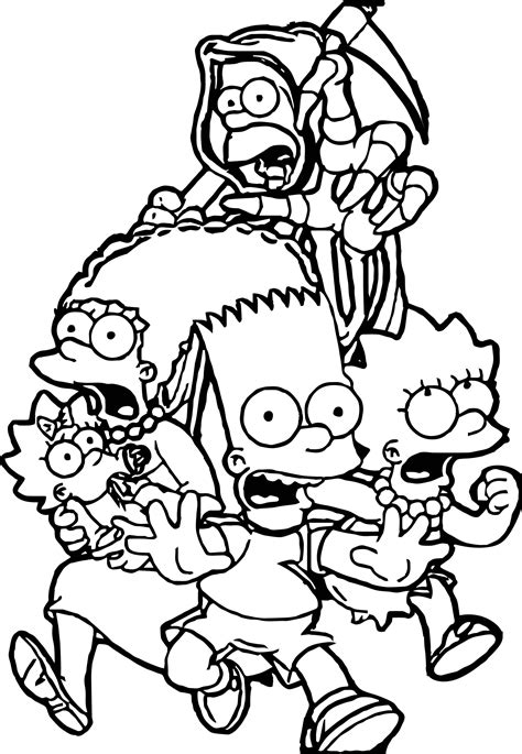 Cool The Simpsons The Simpsons Scream Run Coloring Page The Simpsons