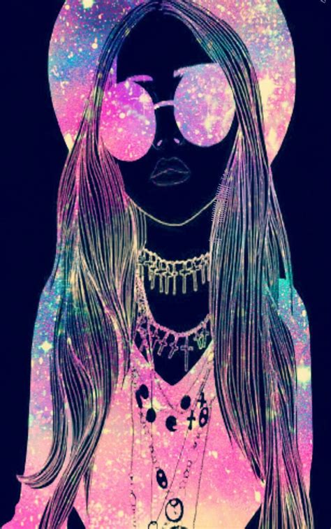 Hipster Girl Galaxy Wallpaper I Created Imagem De Fundo Para