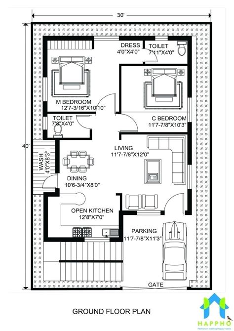 New Inspiration 49 Duplex House Plans 30x40 Pdf