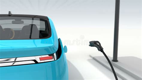 Electric Vehicle Charging Station With Progress Bar Animation Stock