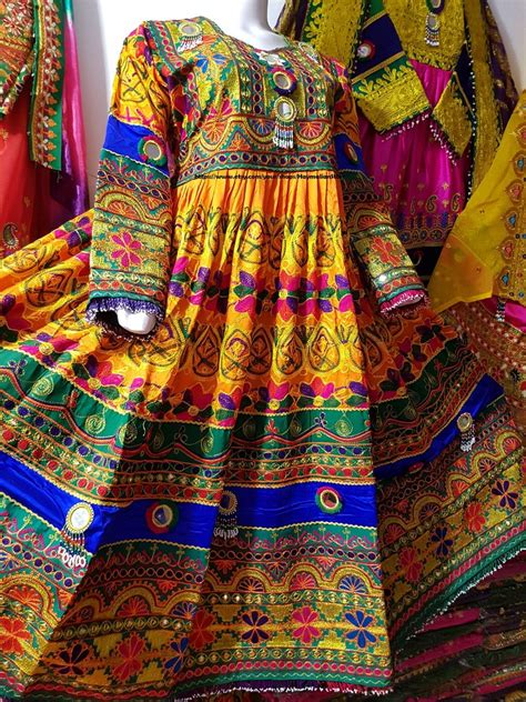 Afghan Kuchi Tribe Multi Color Dress With Mirror From Pakistan Etsy