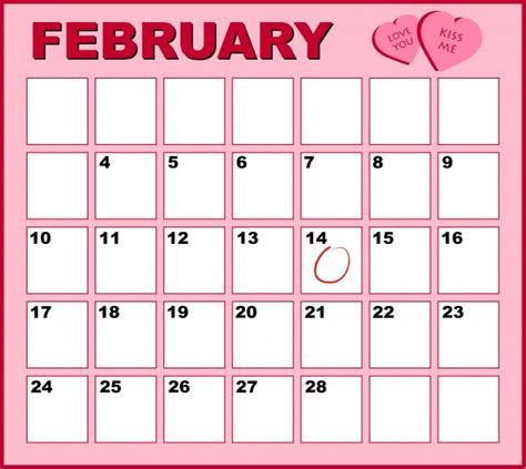 Valentine S Day On Calendar