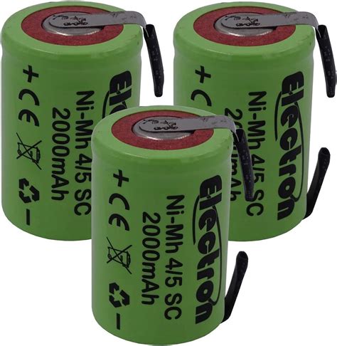 Amazon Com X Nimh Sc Rechargeable Battery V Mah X Mm Subc Solder Tabs For