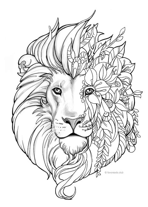 Lion Zentangle Coloring Page Free Printable Coloring
