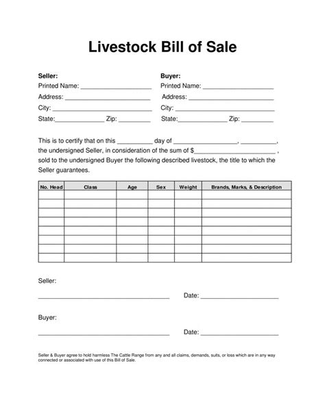 Free Fillable Livestock Bill Of Sale Form ⇒ Pdf Templates